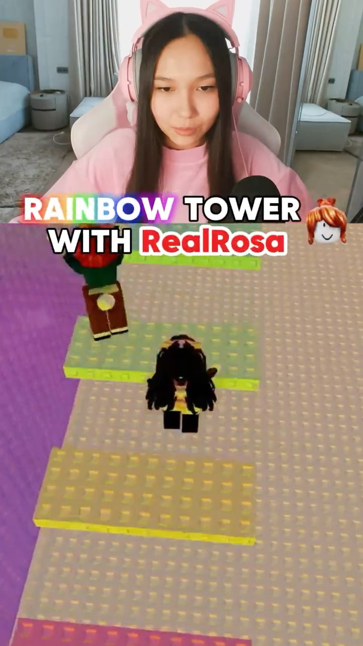 Rainbow Tower race with @RealRosa #roblox #robloxshorts